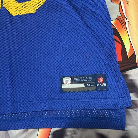 NFL Los Angeles Rams On Field Equipment Blue Yellow Home Throwback Jersey XL - Picture 2 of 5
